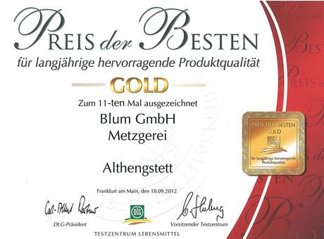 Preis der Besten in Gold